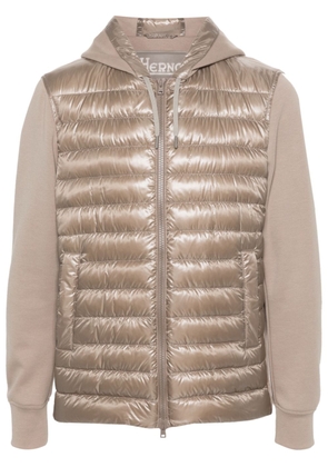 Herno quilted-panel jersey jacket - Neutrals