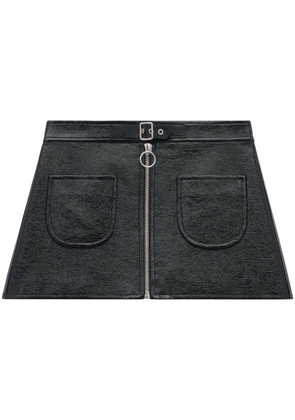 Courrèges buckle-strap crinkled miniskirt - Black