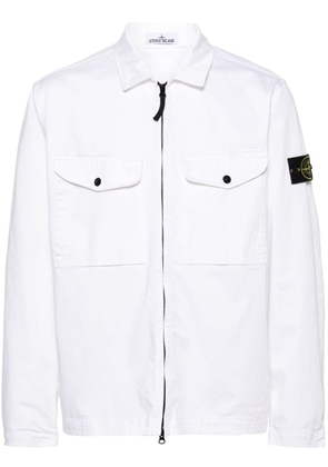 Stone Island Compass-badge shirt jacket - White