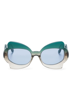 Marni Eyewear Monumental gate oversize-frame sunglasses - Green
