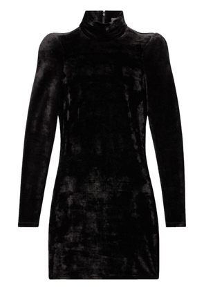 Balenciaga turtleneck velvet mini dress - Black