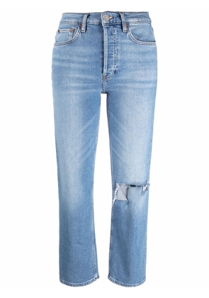 RE/DONE ripped detailing straight-leg jeans - Blue