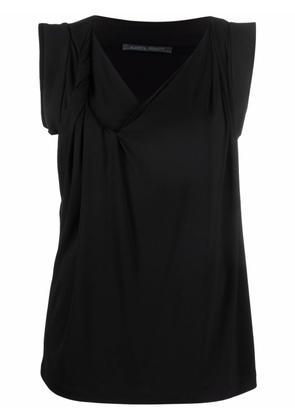 Alberta Ferretti sleeveless V-neck blouse - Black