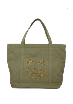 Maison Kitsuné large Fox Head tote bag - Green