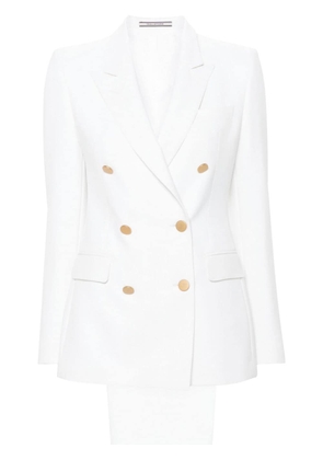 Tagliatore double-breasted crepe suit - White
