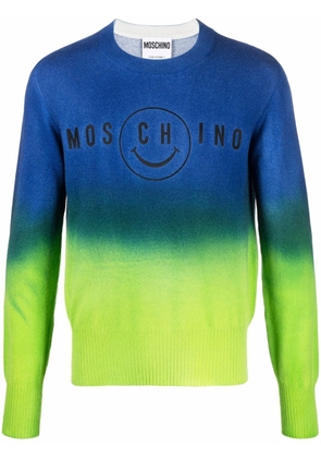 Moschino gradient embroidered logo jumper - Green
