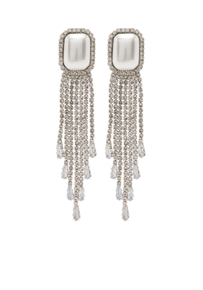 Hzmer Jewelry crystal-embellished silver drop earrings