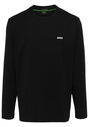 BOSS rubberised-logo long-sleeve T-shirt - Black