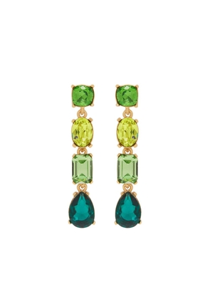 Oscar de la Renta crystal chandelier clip-on earrings - Green