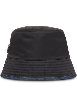 Prada Re-Nylon and denim bucket hat - Black