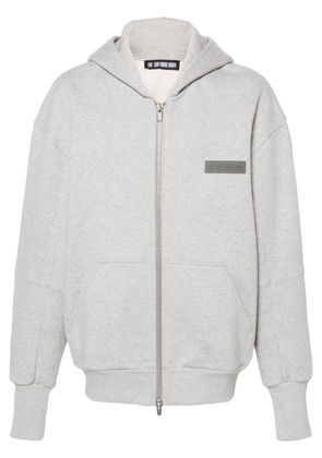 LGN LOUIS GABRIEL NOUCHI logo-patch cotton hoodie - Grey