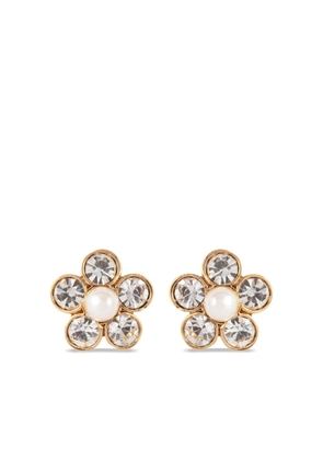 Nina Ricci 1980s daisy faux-pearl earrings - Gold