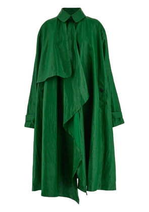 Ferragamo asymmetric linen trench coat - Green