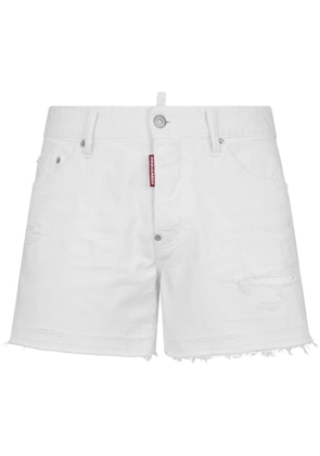Dsquared2 distressed denim shorts - White