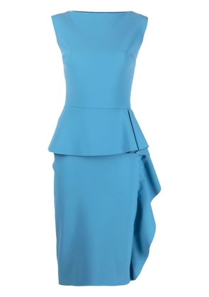 CHIARA BONI La Petite Robe ruffle-detail peplum-waist dress - Blue