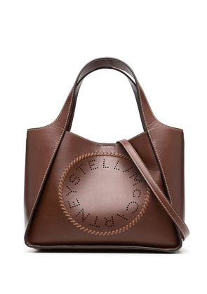 Stella McCartney logo-perforated panelled tote bag - Brown