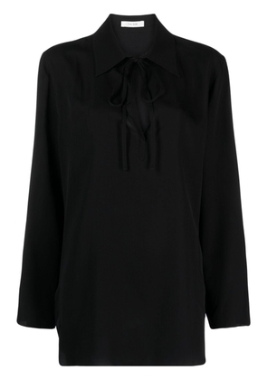 The Row keyhole-detail silk blouse - Black