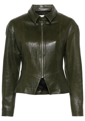 Paloma Wool Fabia leather zipped jacket - Green