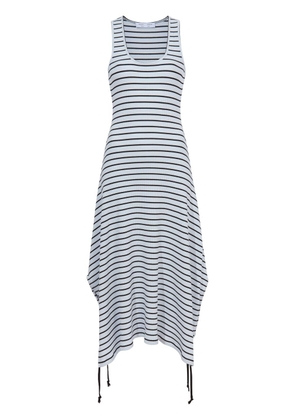 Proenza Schouler White Label striped ribbed-knit sleeveless dress - Blue