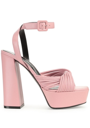 Sergio Rossi Akida leather platform sandals - Pink