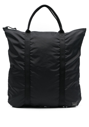Porter-Yoshida & Co. logo-patch zipped backpack - Black
