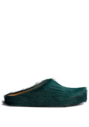 Marni Fussbett Sabot calf-hair slippers - Green
