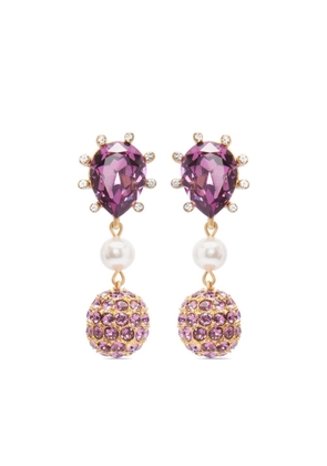 Oscar de la Renta Cactus pearl-embellished drop earrings - Pink