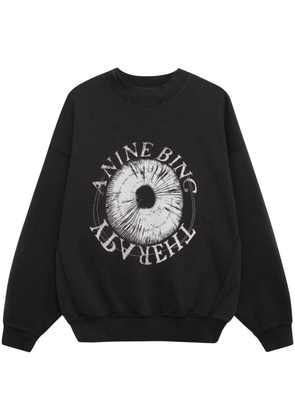 ANINE BING logo-print organic cotton sweater - Black