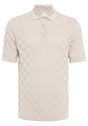 Eleventy 3D knitted cotton polo shirt - Neutrals
