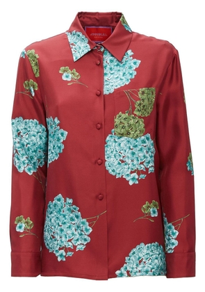 La DoubleJ Boy floral-print silk shirt - Red