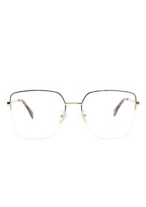 FENDI logo-engraved square-frame glasses - Gold