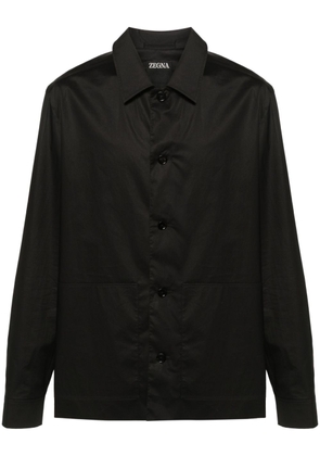 Zegna poplin cotton shirt - Black