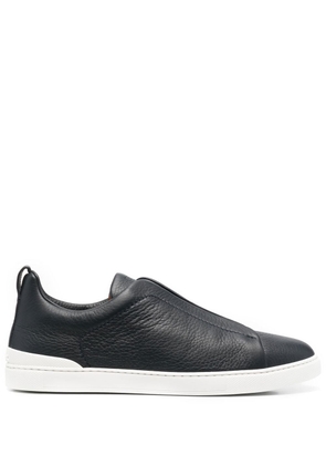 Zegna slip-on leather sneakers - Blue