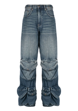 R13 multiple-pockets washed jeans - Blue