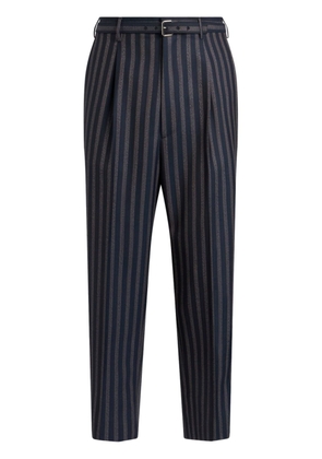 ETRO striped belted trousers - Blue