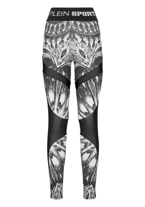 Plein Sport abstract-print skinny leggings - Black