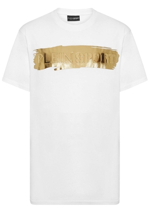 Plein Sport brushstroke-print cotton T-shirt - White