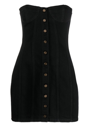 Saint Laurent strapless denim minidress - Black