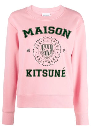 Maison Kitsuné logo-print knitted jumper - Pink