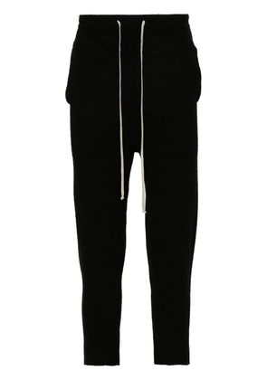 Rick Owens drop-crotch cashmere track trousers - Black