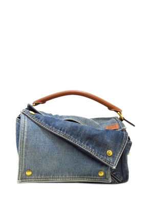 Loewe Pre-Owned 2014-2022 Medium Leather and Denim Puzzle Bag satchel - Blue