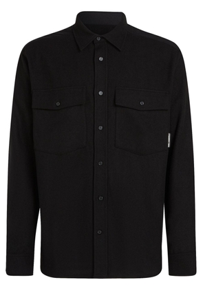 Karl Lagerfeld logo-tab overshirt - Black