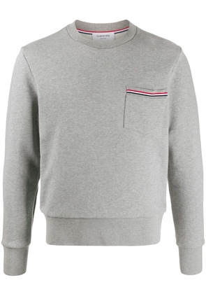 Thom Browne loopback stripe pocket sweatshirt - Grey