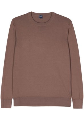 Fedeli cotton fine-knit jumper - Brown