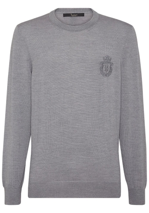 Billionaire logo-embroidered wool jumper - Grey