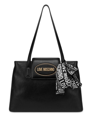 Love Moschino scarf faux-leather tote bag - Black