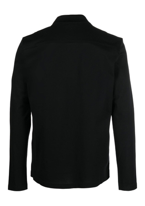 Diesel logo embroidered long-sleeve polo shirt - Black