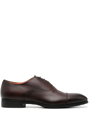Santoni polished leather oxford shoes - Brown