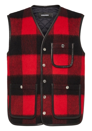 Dsquared2 check-print wool-blend vest - Black