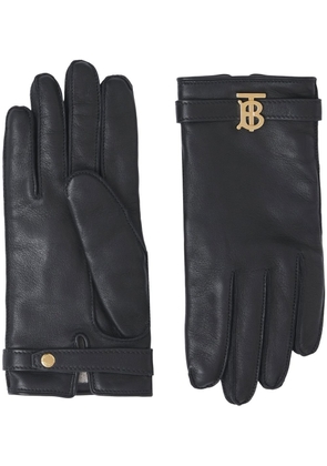 Burberry logo-plaque snap-fit gloves - Black